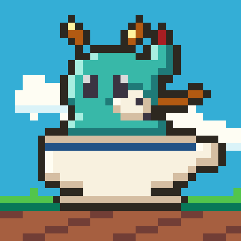Teadrake, a dragon-type Hoodmon