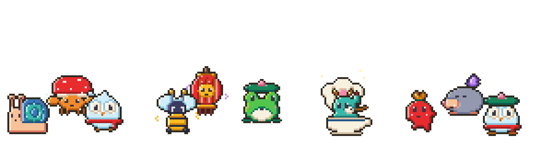 The first generation of Hoodmon monsters